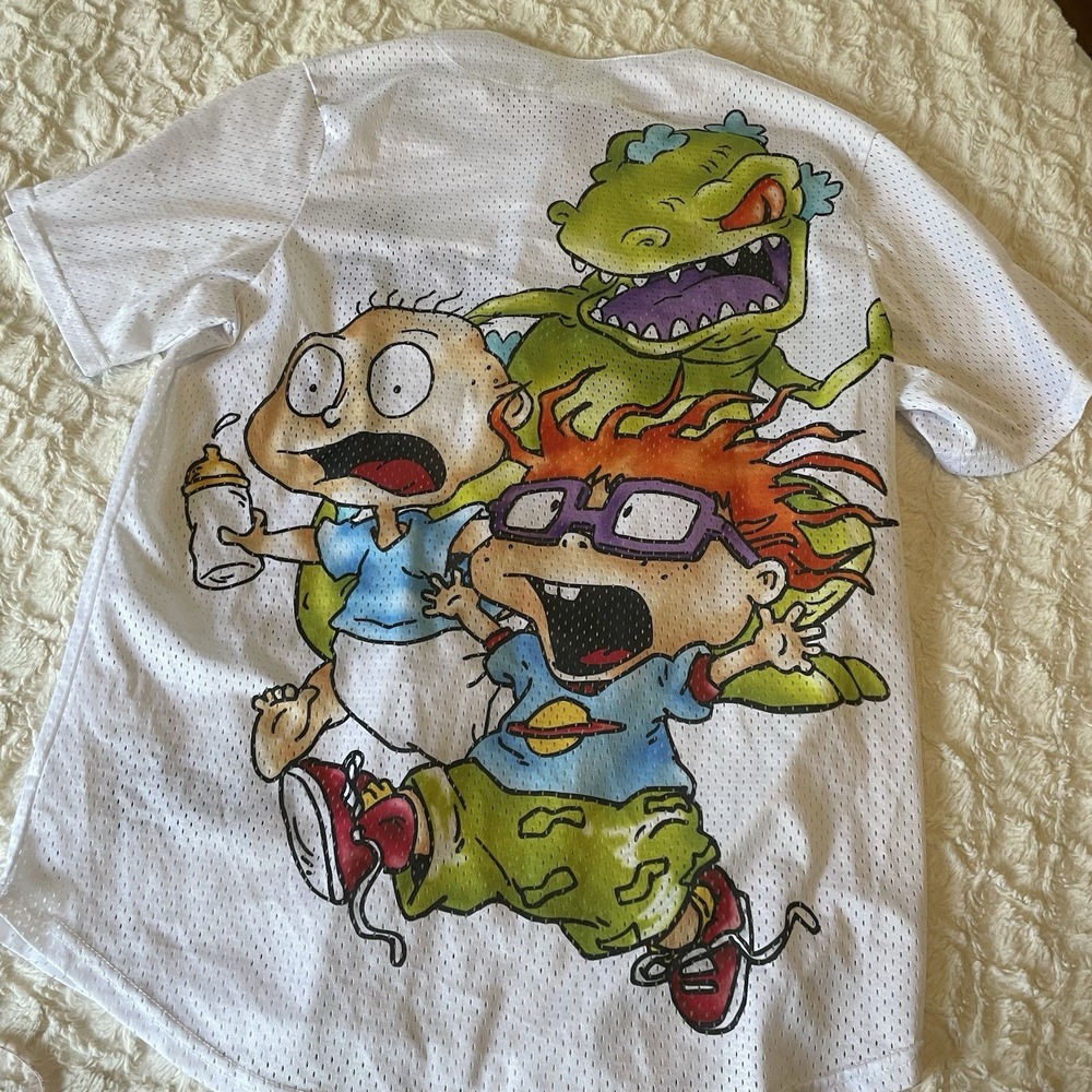 Nickelodeon Rugrats White Jersey Printed Back Men's Large L Shortsleeved
